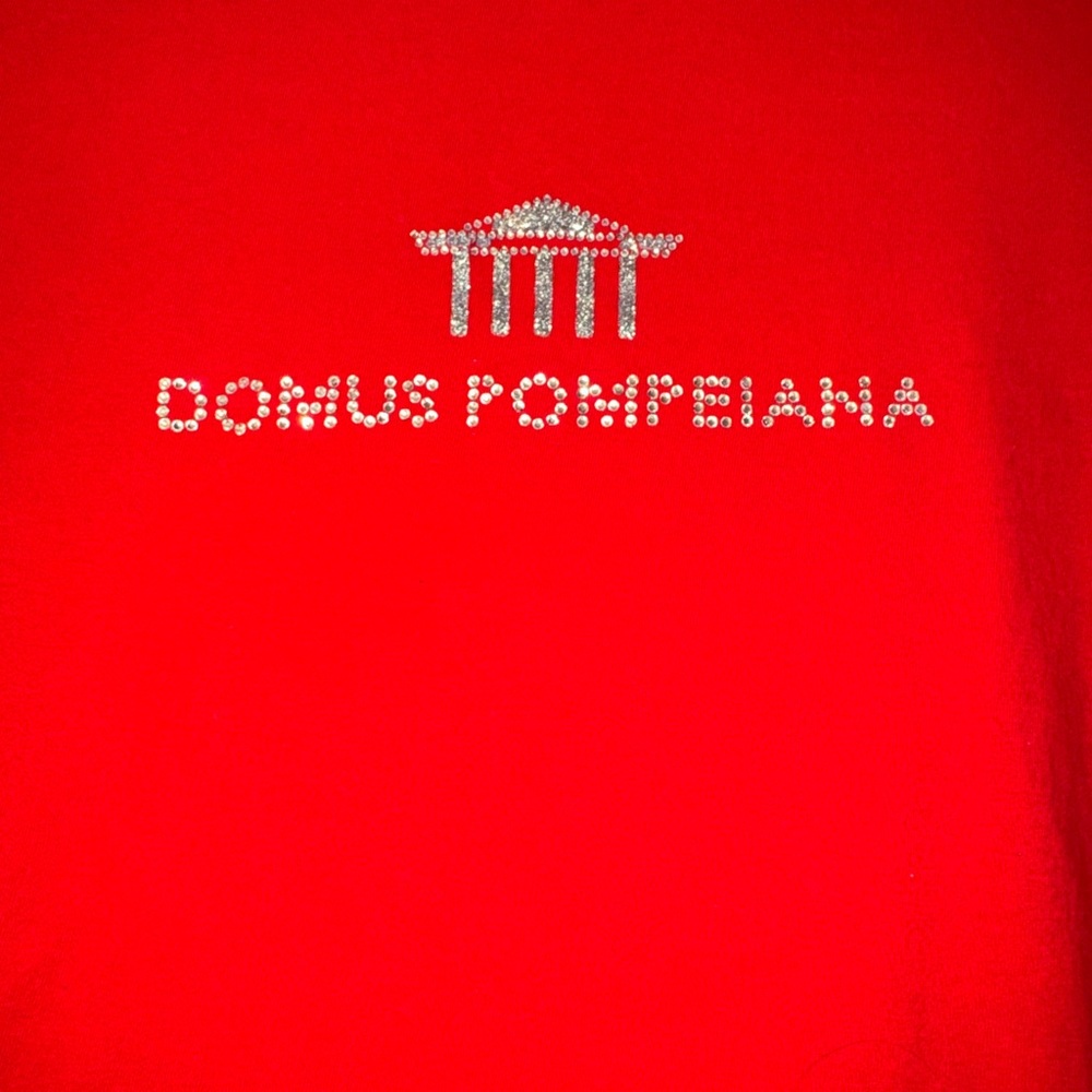 Domus Pompeiana Rhinestone Red T Shirt Medium Small Roman Pompeii Italy Italian
